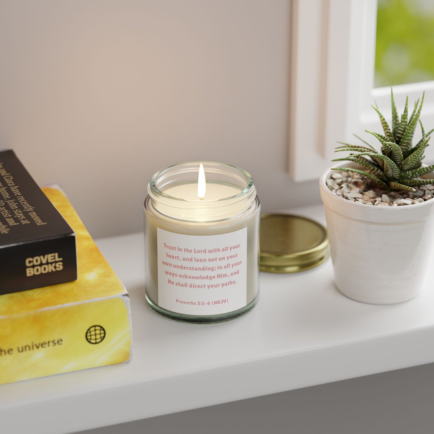 Relaxing Scented Candles | Coconut Apricot Wax | Inspirational Home Decor | Gifts for Her | Self-Care, Meditation, Housewarming, Faith-based